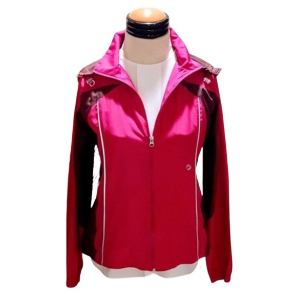Aerie Magenta & Grey Hooded Wind Breaker Jacket - Picture 1 of 4